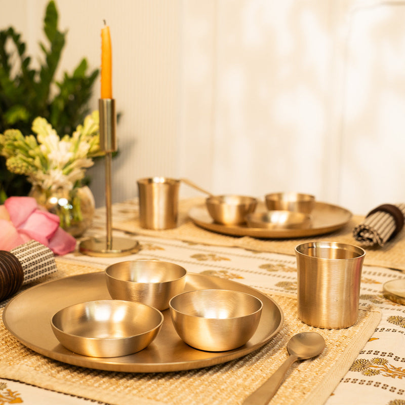 Kansa Thali Set of 24 | 144 Pieces | 11 inches | Boost Immunity