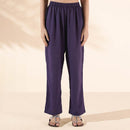 Cotton Flared Co Ord Set for Women | Purple