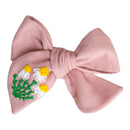 Cotton Hair Clips for Girls | Daisy Design | Peach