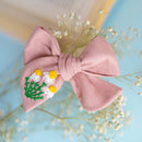 Cotton Hair Clips for Girls | Daisy Design | Peach