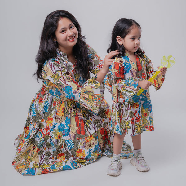 Mother & Daughter Twinning Dress | Jungle Print | Multicolor