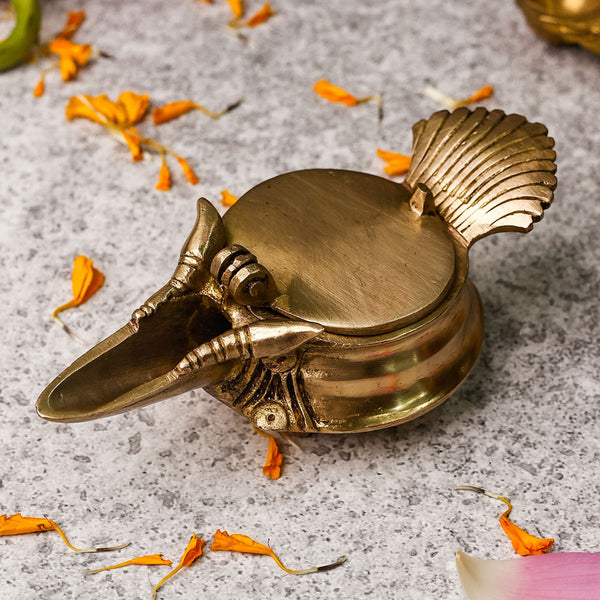 Brass Diya Oil Lamp | Gold | 13.4 cm