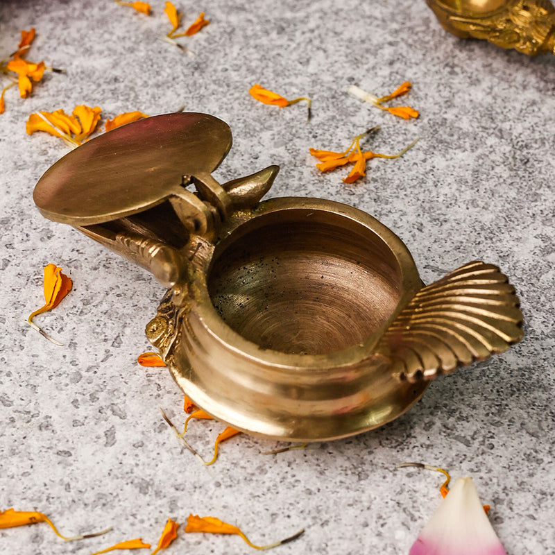 Brass Diya Oil Lamp | Gold | 13.4 cm