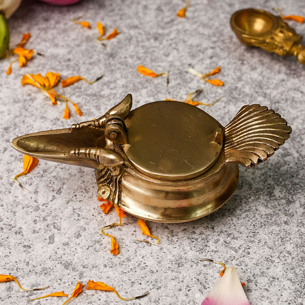 Brass Diya Oil Lamp | Gold | 13.4 cm