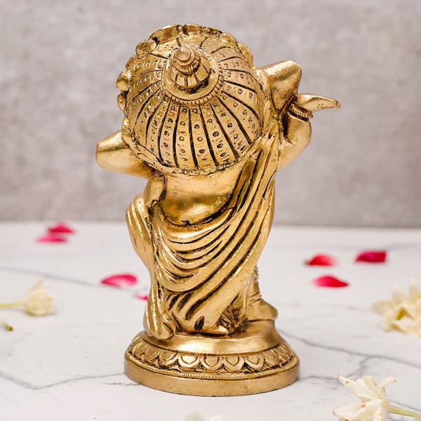 Brass Ganesh Murti | Baby Dancing Design | 14 cm