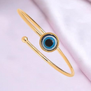 Brass Evil Eye Bangle Kada | Gold | Adjustable | 8 cm