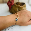 Brass Evil Eye Bangle Kada | Gold | Adjustable | 8 cm