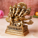 Brass Ganesh Idol | Panch Mukhi Design | 12 cm