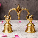 Brass Pooja Bell | Lord Nandi Cow Design | Gold | 12.7 cm