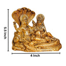 Brass Shri Vishnu Ji & Laxmi Ji Murti | Sitting On Sheshnaag Idol | Gold