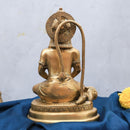 Brass Hanuman Statue | In Meditating Mudra | Gold