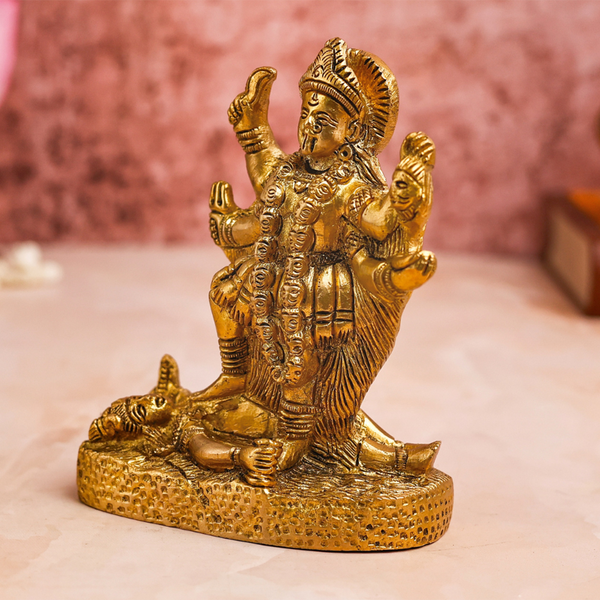 Brass Kali Mata Idol | Gold | 13 cm