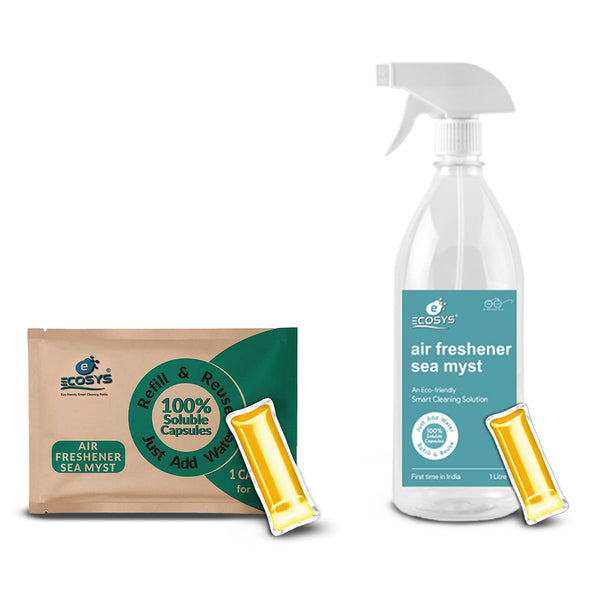 Room Freshener Spray Capsules | With Spray Bottle | Sea Myst Fragrance | 2 Sachets