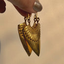 Dangler Earrings for Women | Nefertiti Brass Earrings | Gold Tone