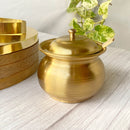 Brass Ghee Pot with Spoon | Gold | 4 inches