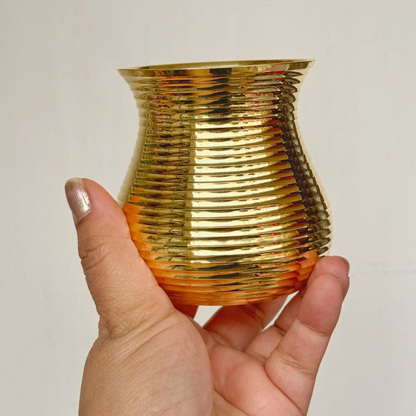 Brass Glass | Matki Shape | Gold | Single piece | 250 ml.