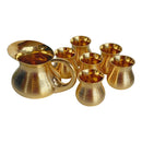 Brass Jug and Glasses Set | Matki Shape | Gold | 7 Pcs