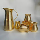 Brass Jug and Glasses Set | Gold | 7 Pcs