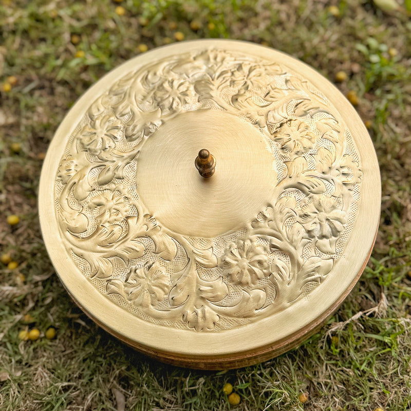 Brass Chapati Box | Gold | 9 inches