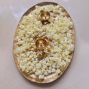 Brass Diya | Floral Design | Gold | 12 cm