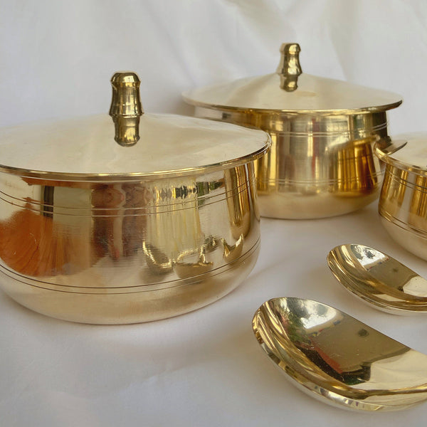 Bronze Serving Bowls | Gold Finish | Set of 3