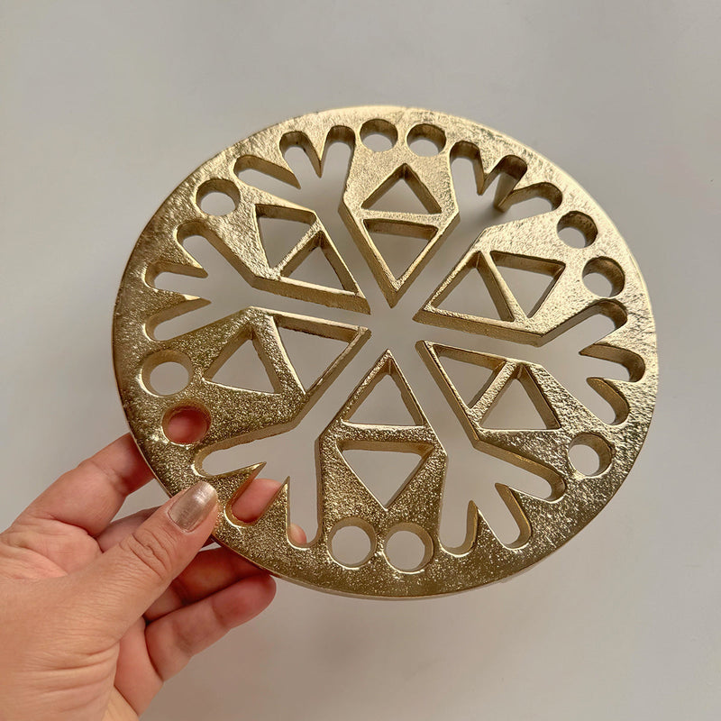 Metal Trivet Pot Holder | Round Shape | Gold | 18 inches