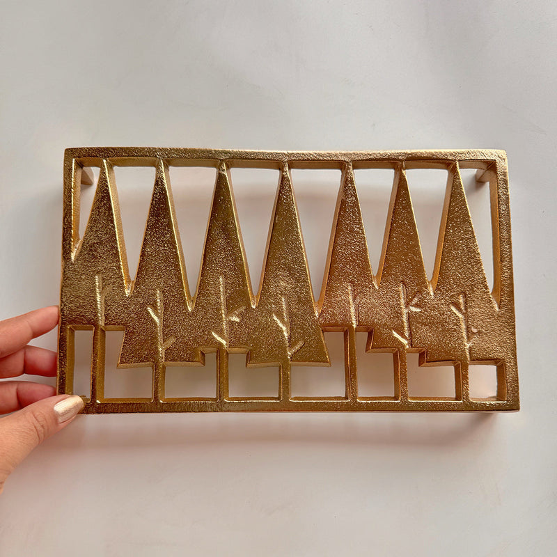 Metal Trivet Pot Holder | Rectangle Shape | Gold | 25 cm