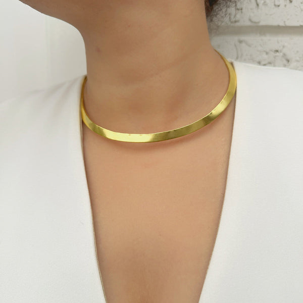 Brass Choker | Minimalistic | Gold Tone