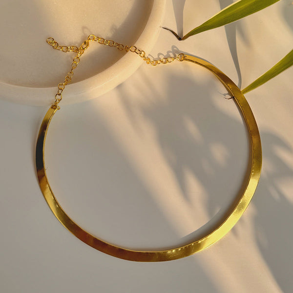 Brass Choker | Minimalistic | Gold Tone