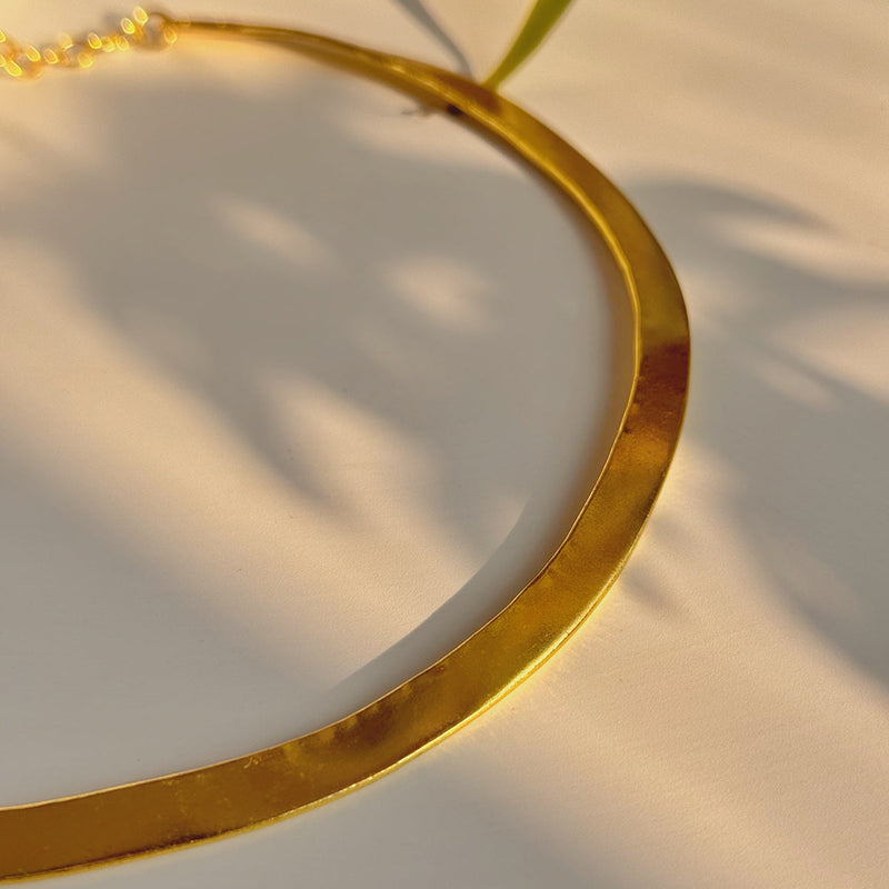 Brass Choker | Minimalistic | Gold Tone