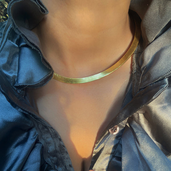 Brass Choker | Minimalistic | Gold Tone