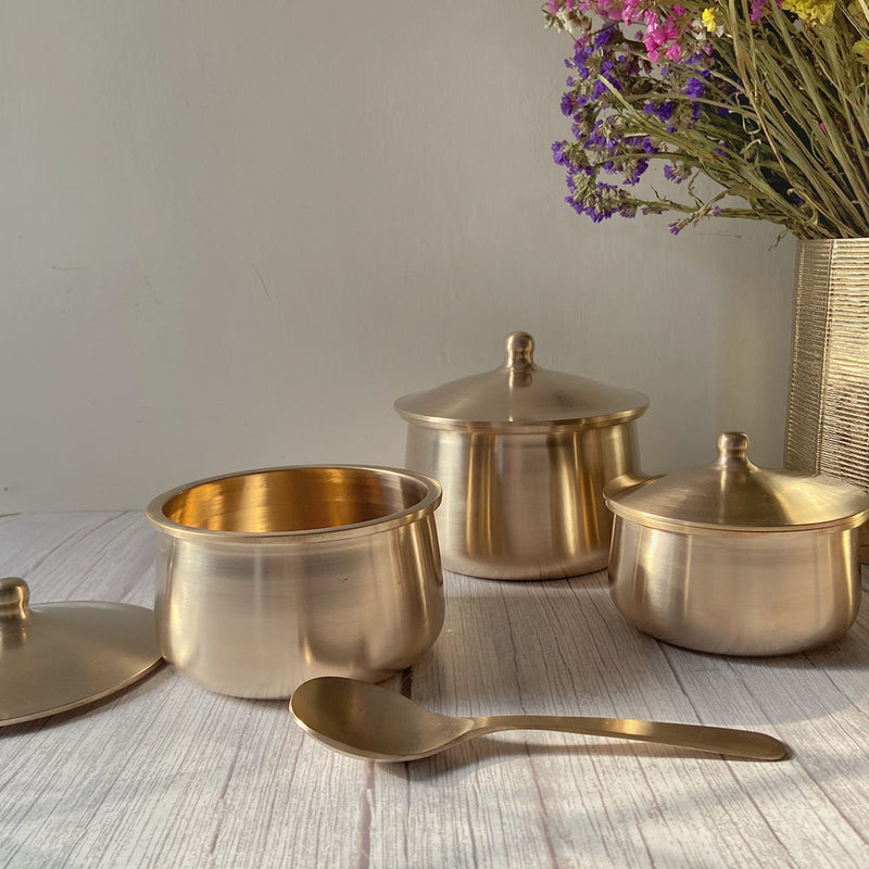 Festive Gifts | Bronze Serving Bowls with Ladle | Set of 6