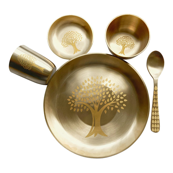 Kansa Thali Set | Gold | Set of 5