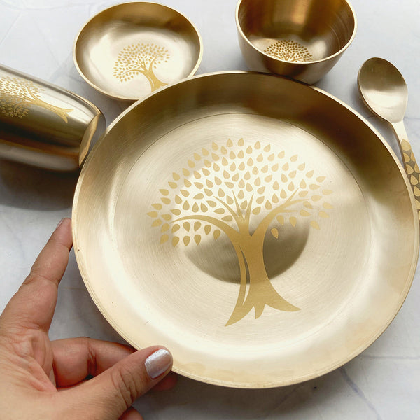 Kansa Thali Set | Gold | Set of 5