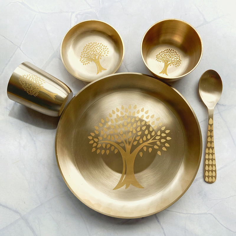 Kansa Thali Set | Gold | Set of 5