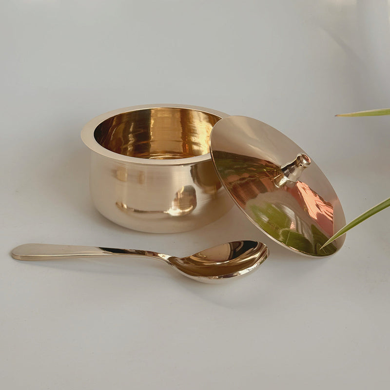 Bronze Serving Bowl Set | with Ladles | Gold | 6 Pcs