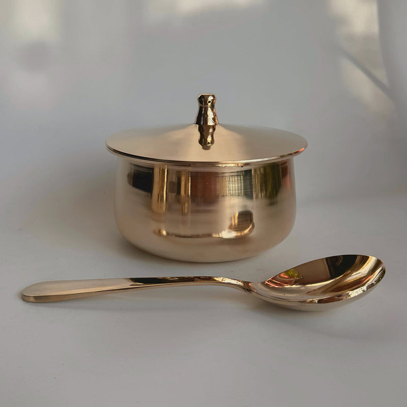 Bronze Serving Bowl Set | with Ladles | Gold | 6 Pcs