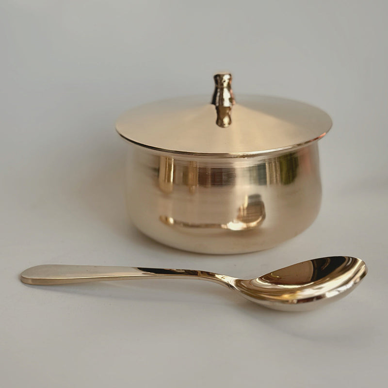 Bronze Serving Bowl Set | with Ladles | Gold | 6 Pcs