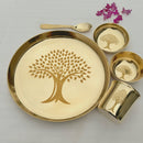 Kansa Thali Set | Kalpvriksh Design | Gold | 5 Pcs