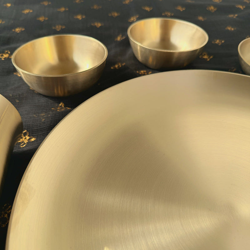 Bronze Thali Set | Kansa Gold | 6 Pcs