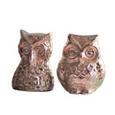 Aluminium Figurines | Golden Owl Design | Antique Finish | Set of 2