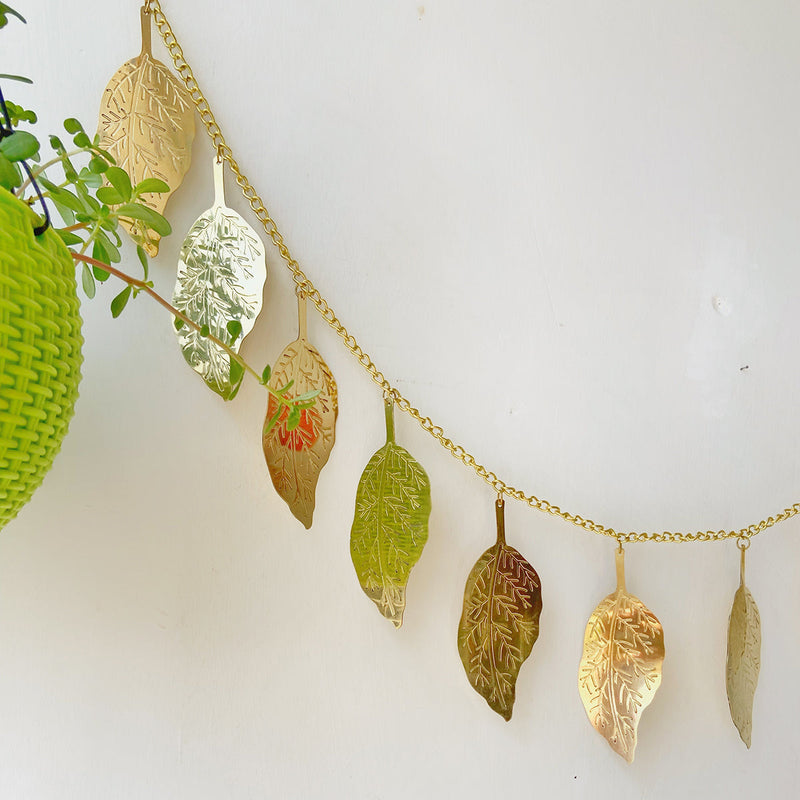 Brass Bandhanwar Toran | Mango Leaf Design | Gold | 45 inches