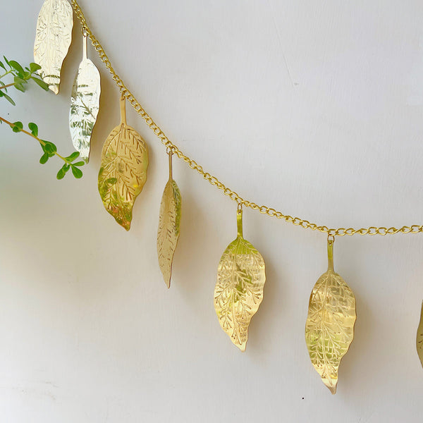 Brass Bandhanwar Toran | Mango Leaf Design | Gold | 45 inches