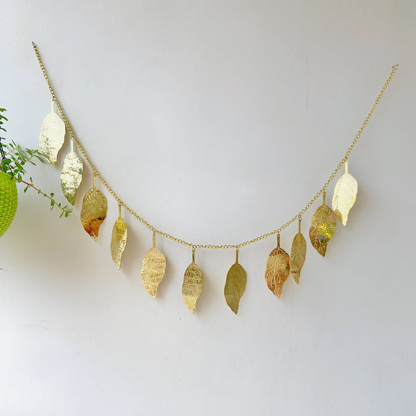 Brass Bandhanwar Toran | Mango Leaf Design | Gold | 45 inches