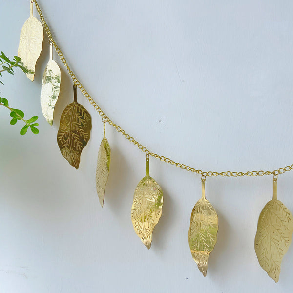 Brass Bandhanwar Toran | Mango Leaf Design | Gold | 45 inches