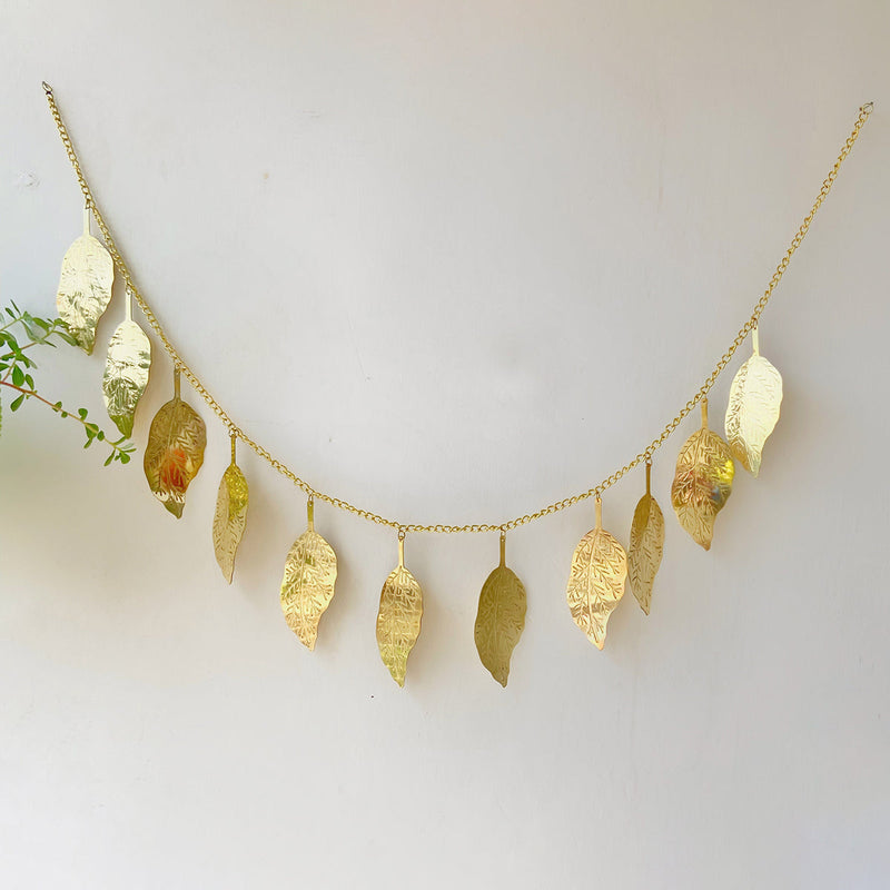 Brass Bandhanwar Toran | Mango Leaf Design | Gold | 45 inches