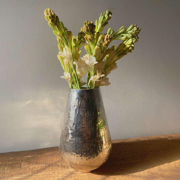 Festive Gifts | Aluminium Flower Vase | Drop Design | Silver Finish