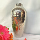 Metal Vase | Urn Shape | Silver | 36 cm