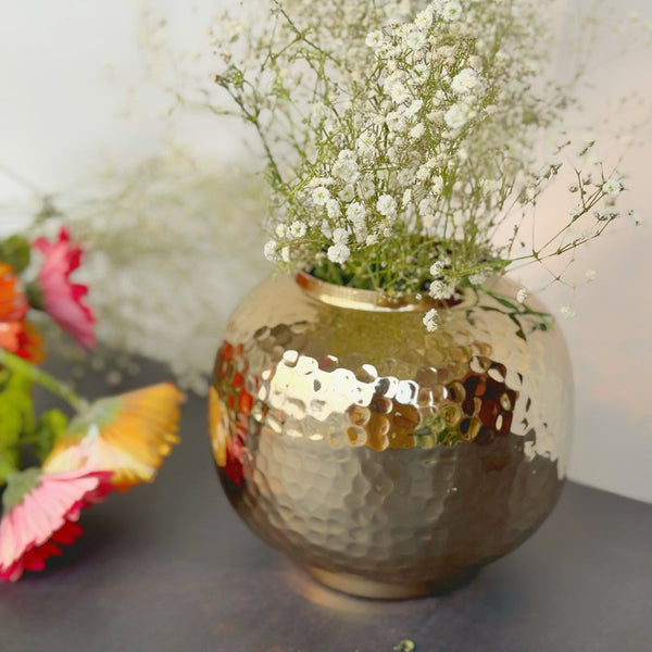 Metal Vase | Hammered | Gold | 24 inches