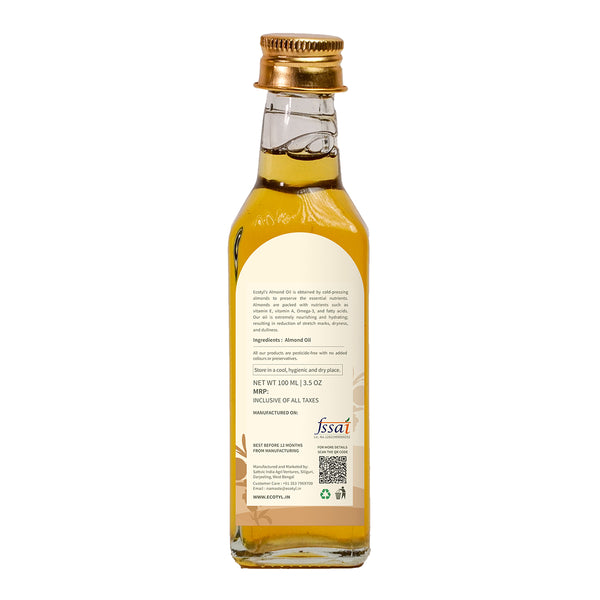 Almond Oil | Cold Pressed | Sweet | For Haircare & Skincare | 100 ml